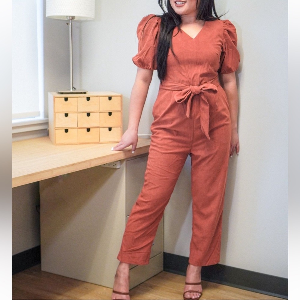NWT Mindy Cropped Corduroy Jumpsuit